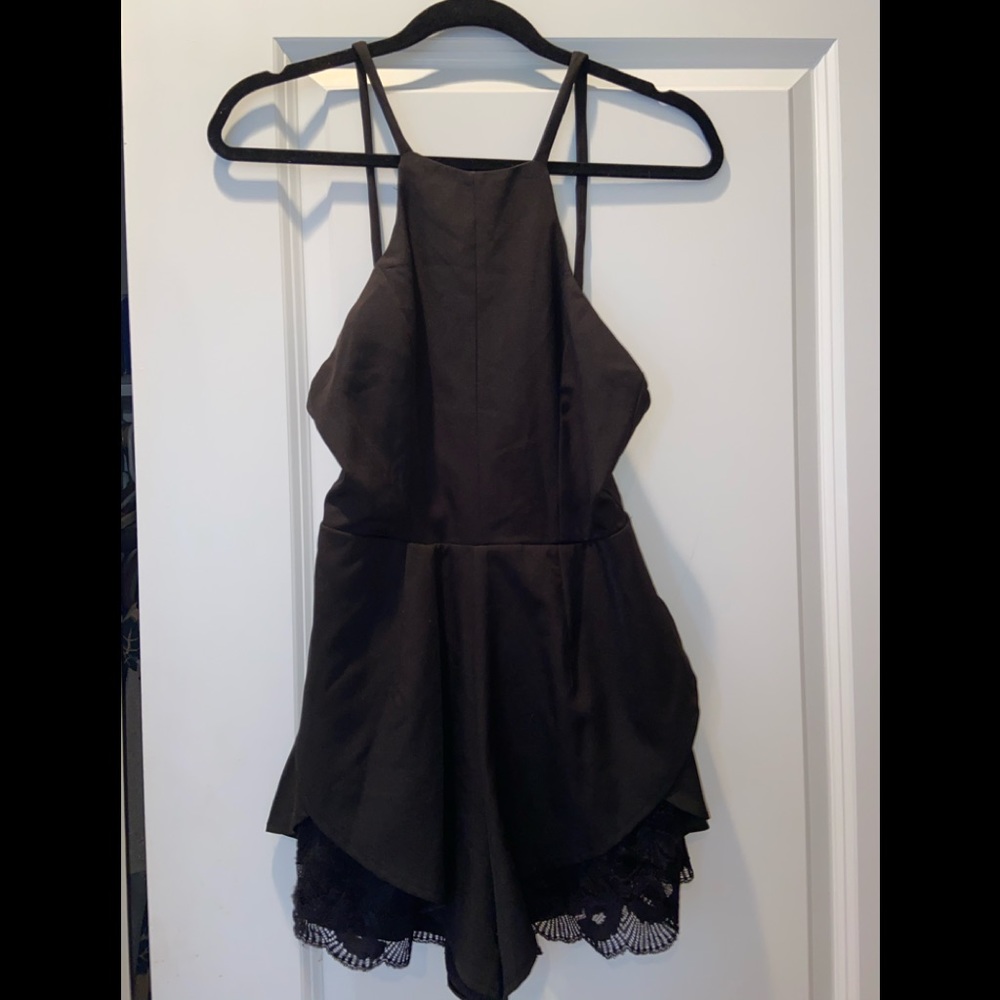 Beautiful Lace Open Back Romper